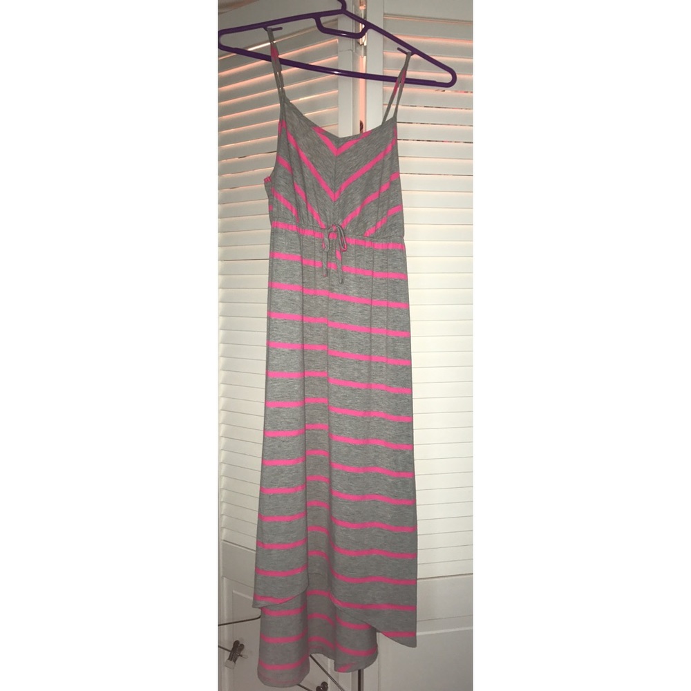 pink striped dress